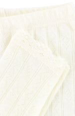 Wool/Silk Leggings w/ Lace - Nature white